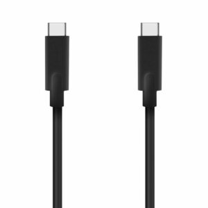 Cable USB 3.2 Tipo-C Aisens A107-0706 5GBPS 3A 60W/ USB Tipo-C Macho - USB Tipo-C Macho/ Hasta 60W/ 625Mbps/ 4m/ Negro