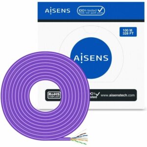 Bobina de Cable RJ45 AWG23 UTP Aisens A135-0747 Cat.6/ LSZH/ 100m/ Violeta