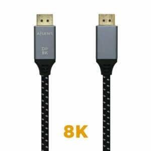 Cable DisplayPort 1.4 8K Aisens A149-0436/ DisplayPort Macho - DisplayPort Macho/ 1.5m/ Negro Gris
