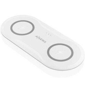 Estación de Carga Inalámbrica Qi Aisens ASCH-15W2WC059-W/ 1xUSB Tipo-C/ 15W/ 5W/ Blanco
