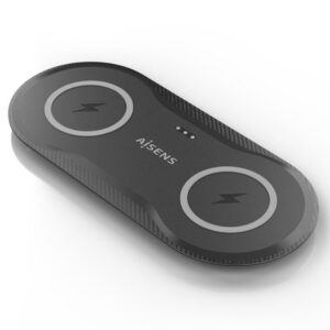 Estación de Carga Inalámbrica Qi Aisens ASCH-15W4WC064-BK/ 1xUSB Tipo-C/ 15W/ 5W/ Negro
