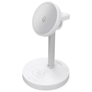 Estación de Carga Inalámbrica Aisens ASCH-15W3WC065-W/ 1xUSB Tipo-C/ 15W/ 5W/ Blanco