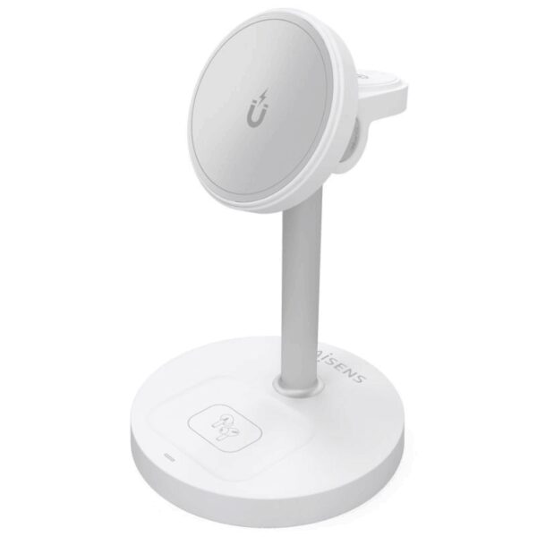Estación de Carga Inalámbrica Aisens ASCH-15W3WC065-W/ 1xUSB Tipo-C/ 15W/ 5W/ Blanco