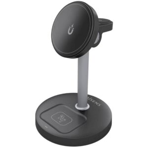 Estación de Carga Inalámbrica Aisens ASCH-15W3WC066-BK/ 1xUSB Tipo-C/ 15W/ 5W/ Negro