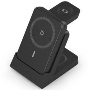 Estación de Carga Inalámbrica Qi Aisens ASCH-15W4WC064-BK/ 1xUSB Tipo-C/ 15W/ 5W/ Negro