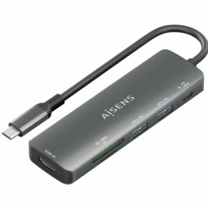 Docking USB Tipo-C Aisens ASUC-5P011-GR/ 1xHDMI/ 2xUSB/ 1xUSB Tipo-C PD/ 1xLector Tarjetas/ Gris