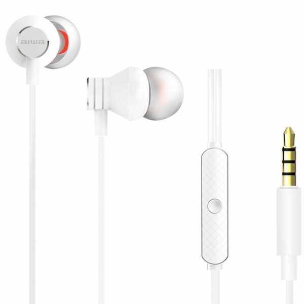 Auriculares Intrauditivos Aiwa ESTM-50WT/ con Micrófono/ Jack 3.5/ Blancos