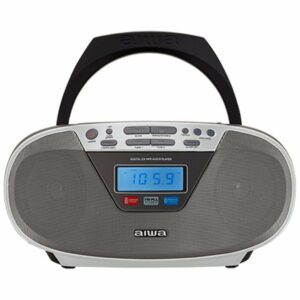 Radio CD Aiwa BoomBox BBTU-400SL/ 6W/ con Cable/ a Pilas/ Plateada