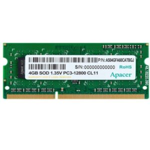 Memoria RAM Apacer 4GB/ DDR3L/ 1600MHz/ 1.35V/ SODIMM