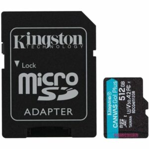Tarjeta de Memoria Kingston CANVAS Go! Plus 512GB microSD XC con Adaptador/ Clase 10/ 200MBs