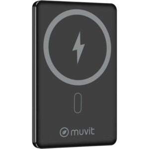 Powerbank 5000mAh Muvit For Change MCCHP0009/ 20W/ Wireless/ Negra/ Incluye Cable USB Tipo-C