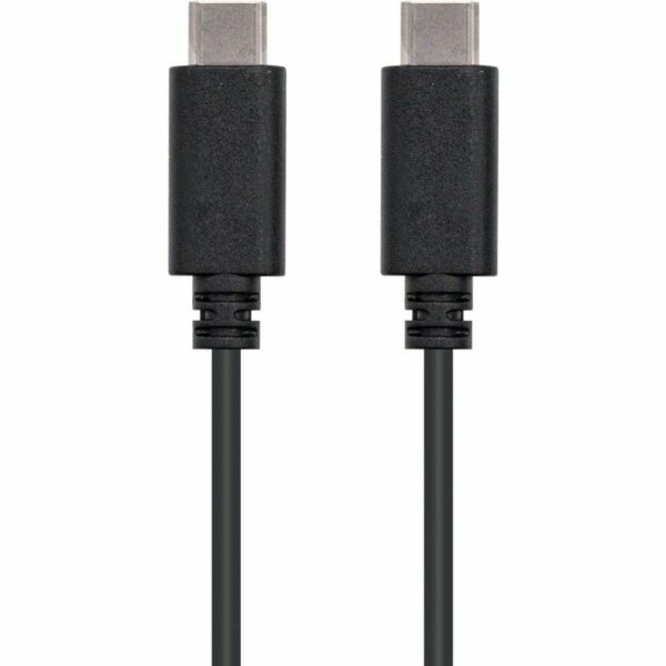 Cable USB 2.0 Tipo-C Nanocable 10.01.2301/ USB Tipo-C Macho - USB Tipo-C Macho/ 1m/ Negro