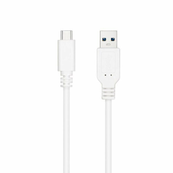 Cable USB 3.1 Tipo-C Nanocable 10.01.4000-W/ USB Tipo-C Macho - USB Macho/ 50cm/ Blanco