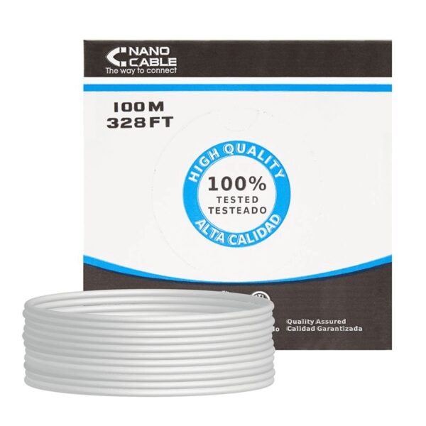 Bobina de Cable RJ45 UTP Nanocable 10.20.0502 Cat.6/ 100m/ Gris
