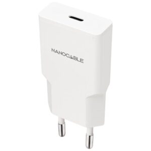 Cargador de Pared Nanocable 10.10.2027/ 1xUSB Tipo-C/ 30W/ Blanco