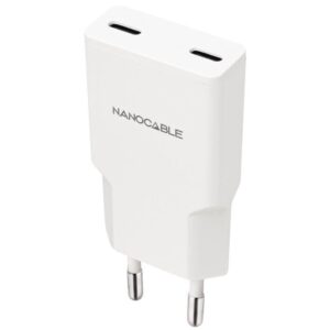 Cargador de Pared Nanocable 10.10.2029/ 2xUSB Tipo-C/ 30W/ Blanco