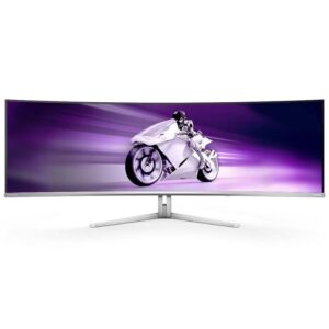Monitor Gaming Ultrapanorámico Curvo Philips Evnia 8000 49M2C8900L 49'/ Dual QHD/ 0.03ms/ 144Hz/ QD-OLED/ Multimedia/ Blanco