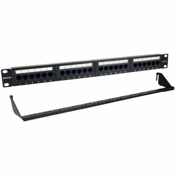 Patch Panel Phasak PU 2424/ 24 Puertos/ Cat.6/ Altura 1U/ Gestión de Cables