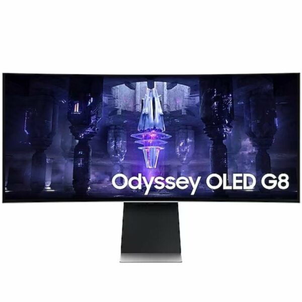 Smart Monitor Gaming Ultraparonámico Curvo Samsung OdysseyG8 S34BG850SU 34'/ UWQHD/ 0.1ms/ 175Hz/ OLED/ Multimedia/ Regulable en altura/Smart TV/Plata