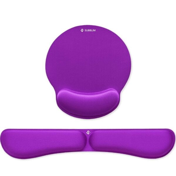 Pack de Reposamuñecas y Alfombrilla Ergonómica Subblim Ergo MemoryFlex/ Purpura