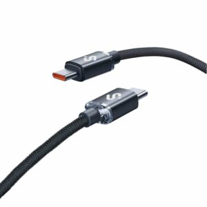 Cable USB 2.0 Tipo-C Subblim Optimus/ USB Tipo-C Macho - USB Tipo-C Macho/ Hasta 60W/ 480Mbps/ 2m/ Negro