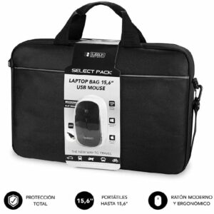 Maletín + Ratón Subblim Select Pack para Portátiles hasta 15.6'/ Cinta para Trolley/ Negro