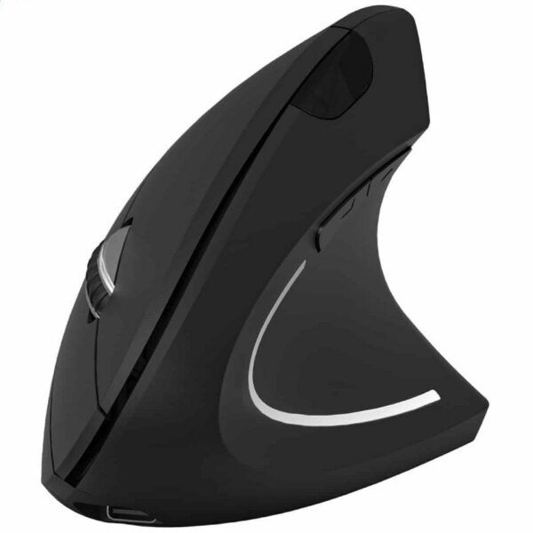 Ratón Vertical Inalámbrico por Bluetooth/ 2.4GHz Subblim Glide Vertical Ergo Dual Battery/ Batería Recargable/ Hasta 1600 DPI/ Negro