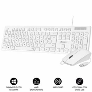 Teclado y Ratón Subblim Combo Business Slim Silencioso/ Blanco