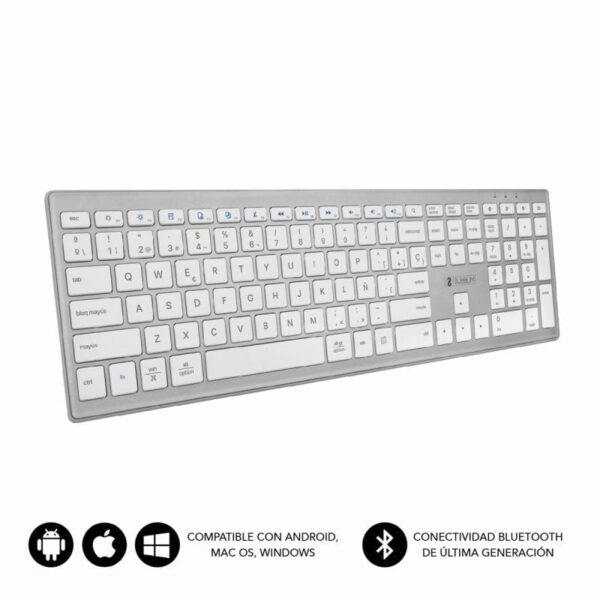 Teclado Inalámbrico por Bluetooth Subblim 2PUE200 Pure Extended/ Plata