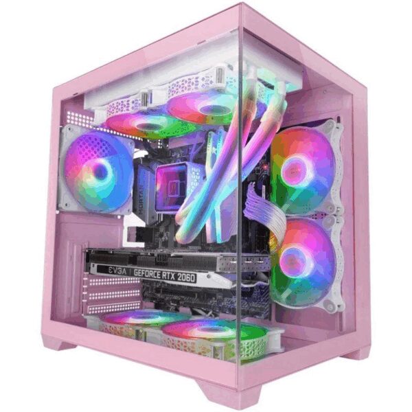 Caja Gaming Minitorre Mars Gaming MC-VIEW2/ Rosa