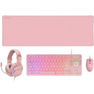Pack Gaming Mars Gaming MCP-RGB3P/ Teclado RGB + Ratón Óptico + Alfombrilla XXL + Auriculares