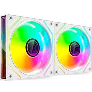 Pack 2 Ventiladores Mars Gaming MF-3DPROX2/ 12cm/ ARGB/ Blancos