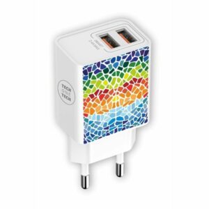 Cargador de Pared Tech One Tech Gaudi/ 2xUSB/ 12W/ Blanco