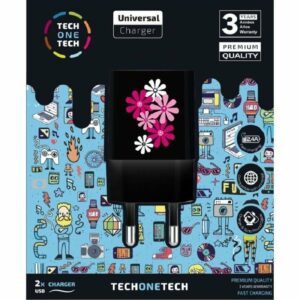 Cargador de Pared Tech One Tech Black Fower Power TEC2601/ 2xUSB/ 12W