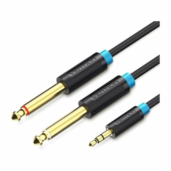 Cable Estéreo Vention BACBG/ Jack 3.5 Macho - 2x Jack 6.5 Macho/ 1.5m/ Negro