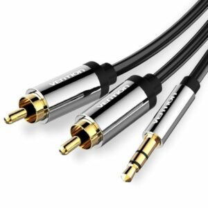 Cable Estéreo Vention BCFBL/ Jack 3.5 Macho - 2x RCA Macho/ 10m/ Negro