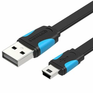 Cable USB 2.0 Vention VAS-A14-B150/ Mini USB Macho - USB Macho/ Hasta 10W/ 480Mbps/ 1.5m/ Azul y Negro