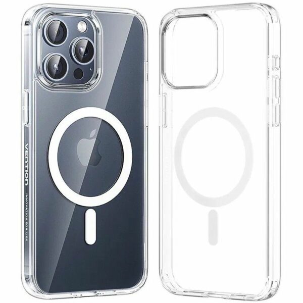 Funda Dura con Magsafe Vention KUCT0-30/ Compatible con iPhone 15 Pro/ Transparente